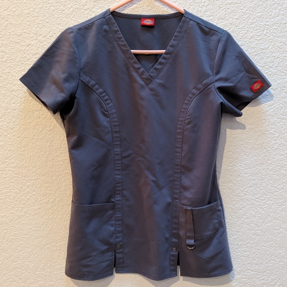 2/$17 Dickies Scrubs. Gray fitted V-neck